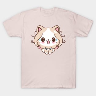 cute kawaii chibi cat lady T-Shirt